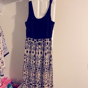 Aztek Print Maxi Dress